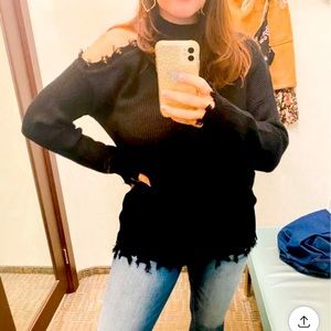 Maurice’s Cold Shoulder Black Sweater.